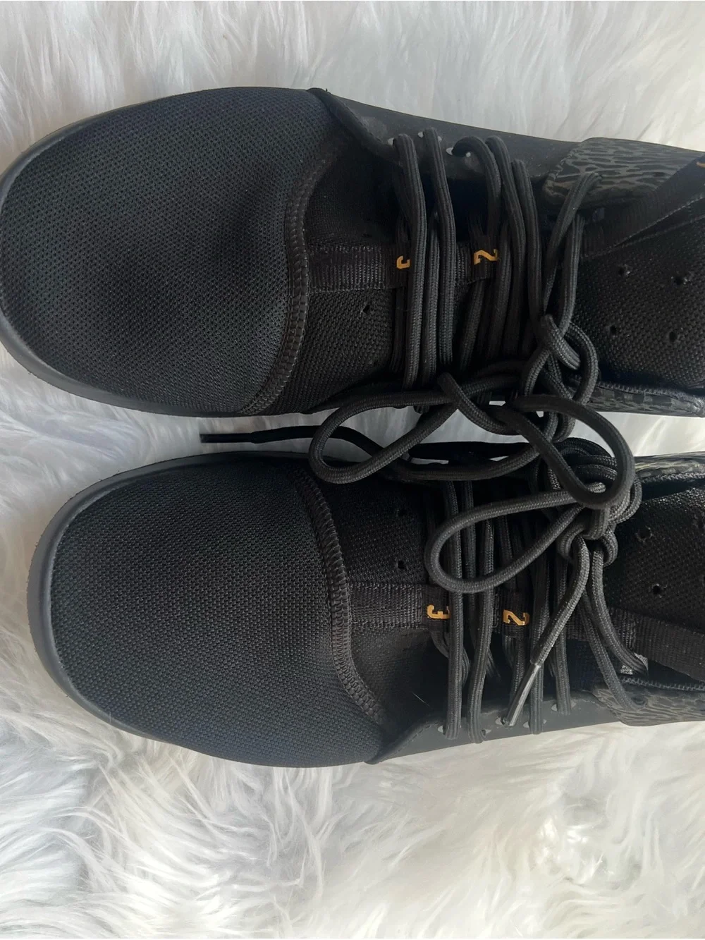 Jordan Black Athletic Shoes with Leopard Accent